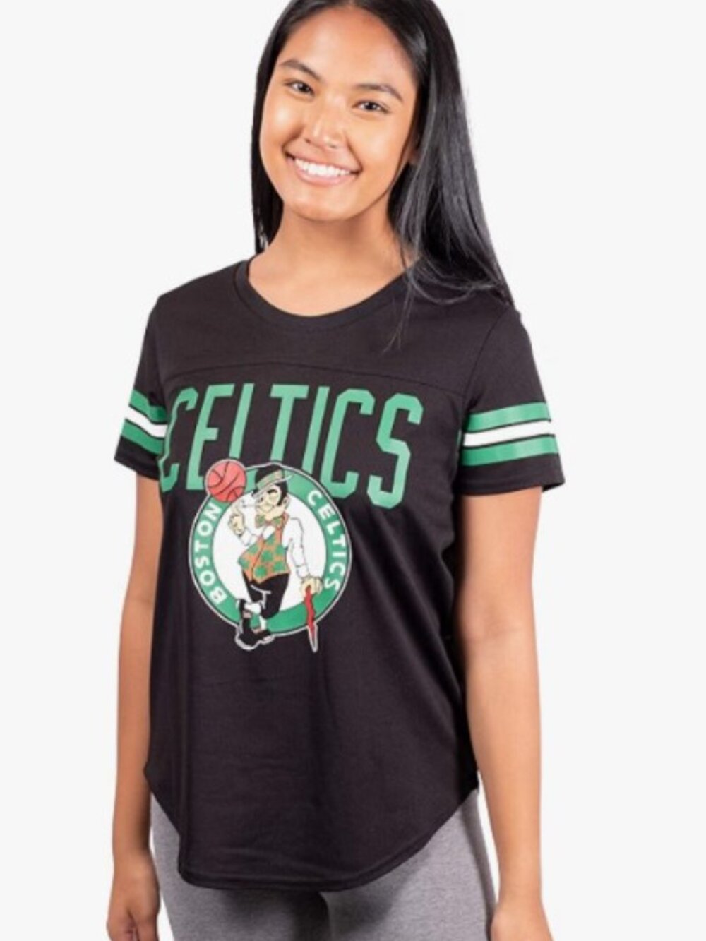 Ultra Game Women's NBA Official Super Soft Mesh Jersey T-Shirt- Boston Celtics